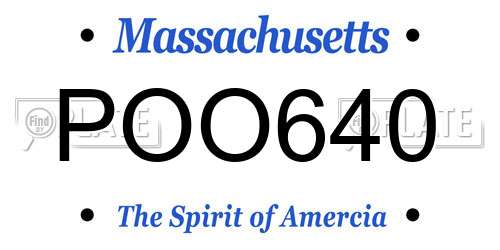 POO640 Massachusetts License Plate