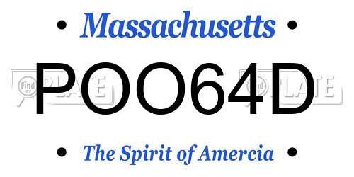 POO64D Massachusetts License Plate
