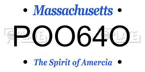 POO64O Massachusetts License Plate