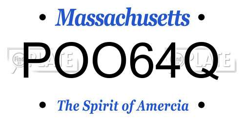 POO64Q Massachusetts License Plate