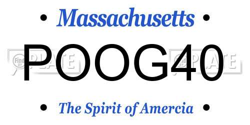 POOG40 Massachusetts License Plate