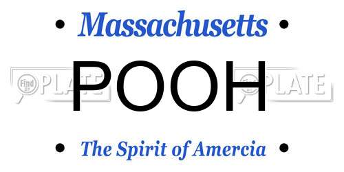 POOH Massachusetts License Plate