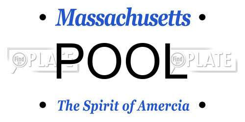 POOL Massachusetts License Plate