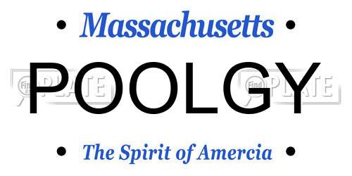 POOLGY Massachusetts License Plate