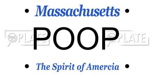 POOP Massachusetts License Plate