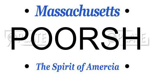 POORSH Massachusetts License Plate