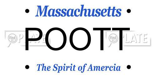 POOTT Massachusetts License Plate
