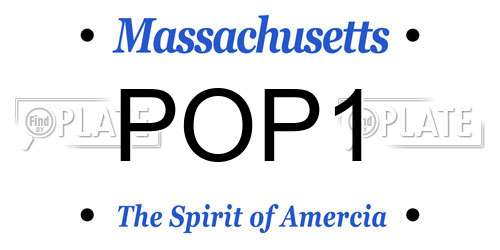 POP1 Massachusetts License Plate