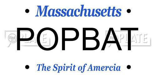 POPBAT Massachusetts License Plate