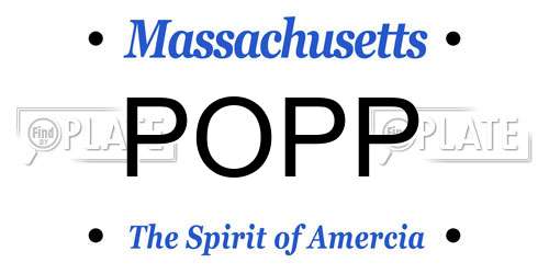POPP Massachusetts License Plate