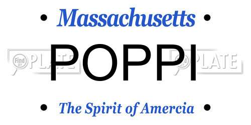 POPPI Massachusetts License Plate