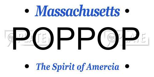 POPPOP Massachusetts License Plate