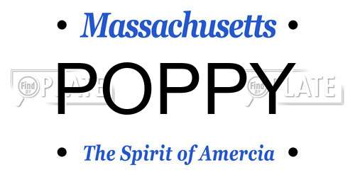 POPPY Massachusetts License Plate