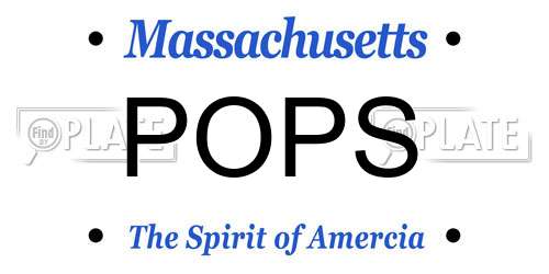 POPS Massachusetts License Plate