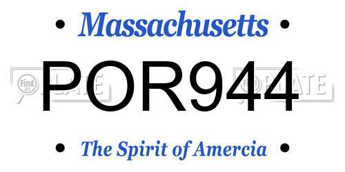 POR944 Massachusetts License Plate