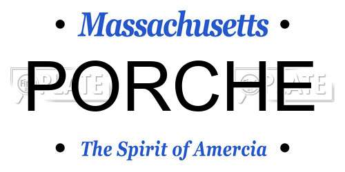 PORCHE Massachusetts License Plate