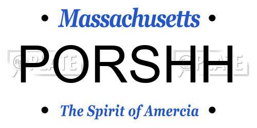 PORSHH Massachusetts License Plate