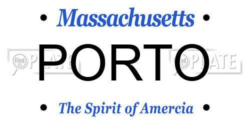 PORTO Massachusetts License Plate
