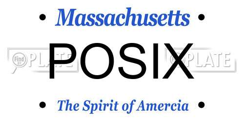 POSIX Massachusetts License Plate