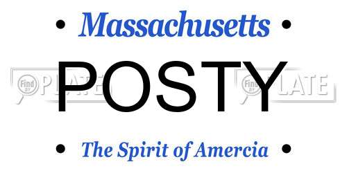 POSTY Massachusetts License Plate