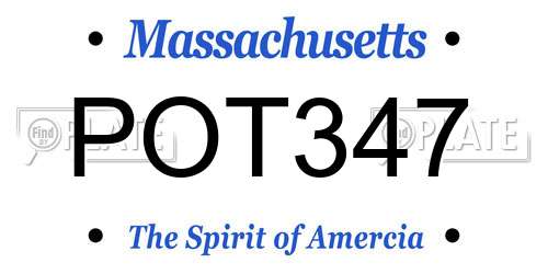 POT347 Massachusetts License Plate