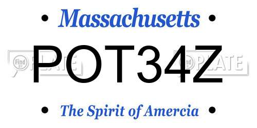 POT34Z Massachusetts License Plate
