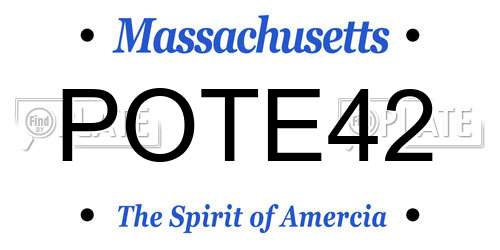 POTE42 Massachusetts License Plate