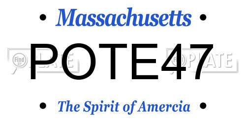 POTE47 Massachusetts License Plate