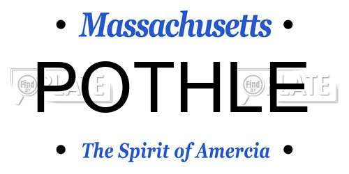 POTHLE Massachusetts License Plate