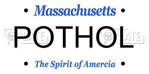 POTHOL Massachusetts License Plate