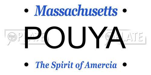 POUYA Massachusetts License Plate