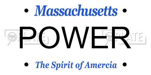 POWER Massachusetts License Plate