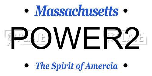 POWER2 Massachusetts License Plate