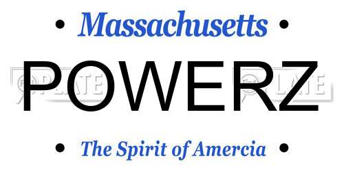 POWERZ Massachusetts License Plate