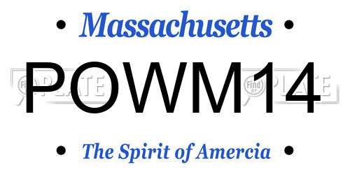 POWM14 Massachusetts License Plate