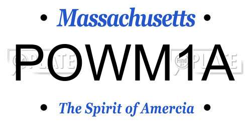POWM1A Massachusetts License Plate