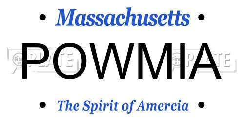 POWMIA Massachusetts License Plate
