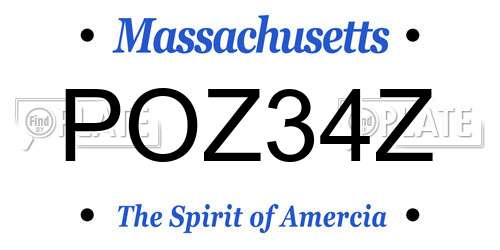 POZ34Z Massachusetts License Plate