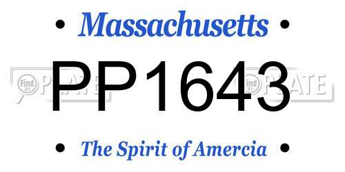 PP1643 Massachusetts License Plate
