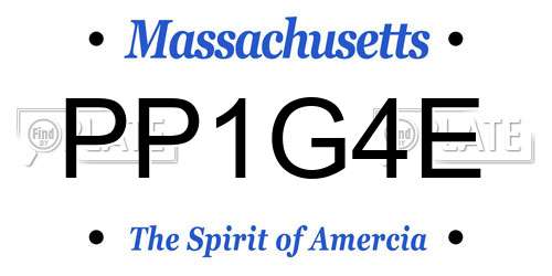 PP1G4E Massachusetts License Plate