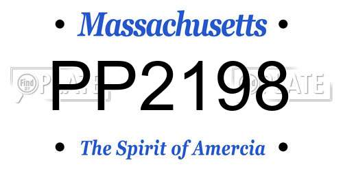 PP2198 Massachusetts License Plate