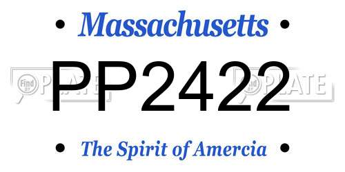PP2422 Massachusetts License Plate