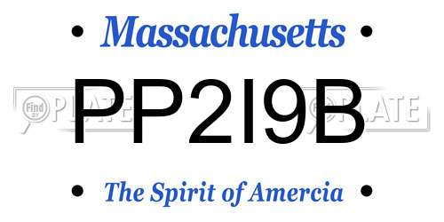 PP2I9B Massachusetts License Plate