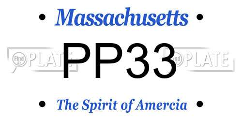 PP33 Massachusetts License Plate