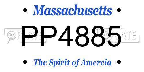 PP4885 Massachusetts License Plate