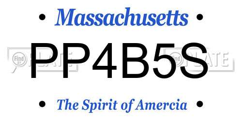 PP4B5S Massachusetts License Plate