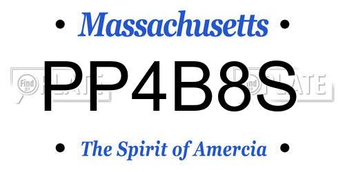PP4B8S Massachusetts License Plate