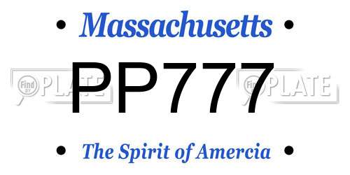 PP777 Massachusetts License Plate