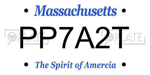 PP7A2T Massachusetts License Plate
