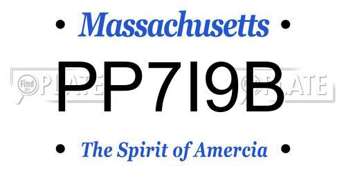 PP7I9B Massachusetts License Plate